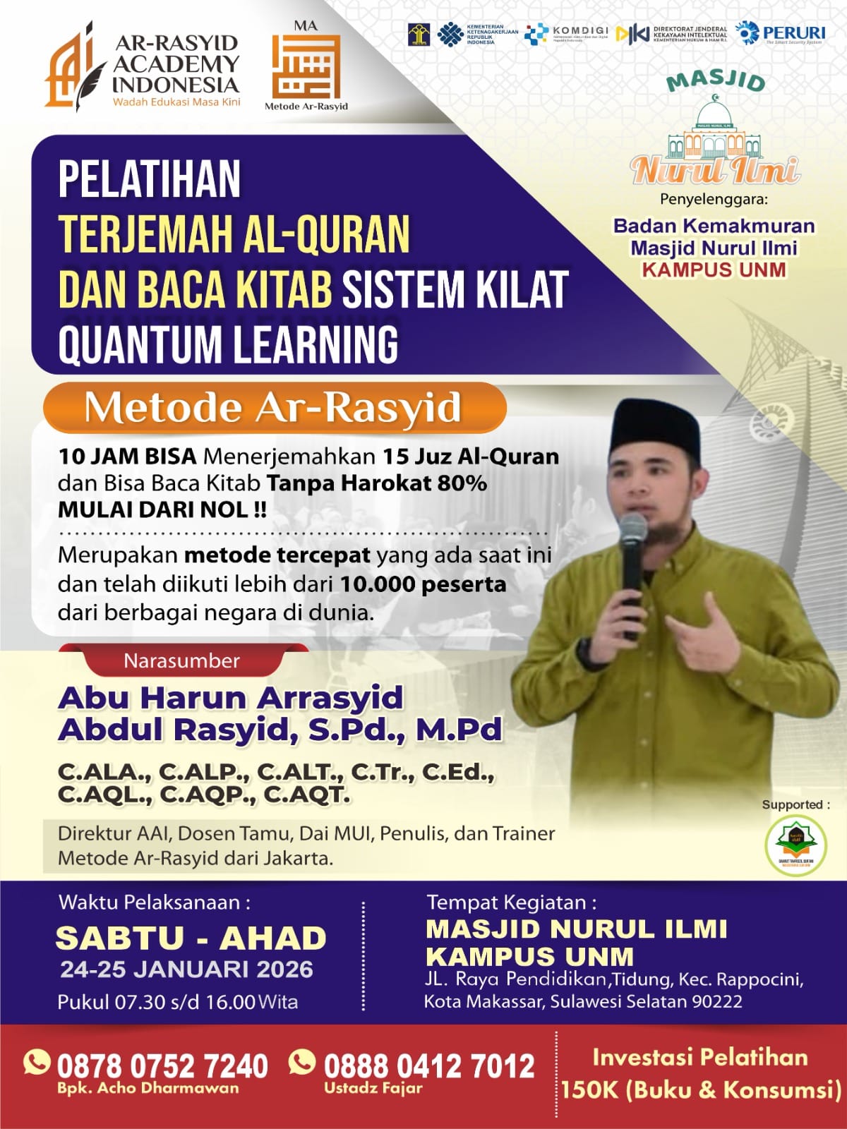 Pelatihan Terjemah Al-Qur’an Dan Baca Kitab Sistem Kilat Quantum Learning Ar-Rasyid